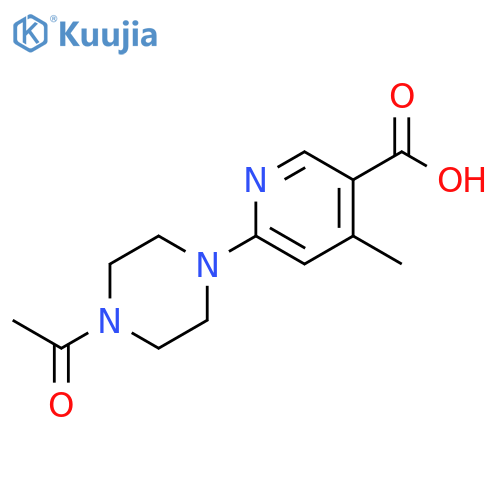 6-(4-Acetyl-piperazin-1-yl)-4-methyl-nicotinic acid structure