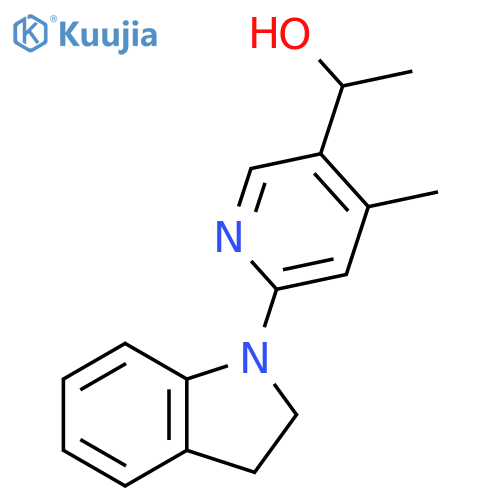 1-[6-(2,3-Dihydro-indol-1-yl)-4-methyl-pyridin-3-yl]-ethanol structure