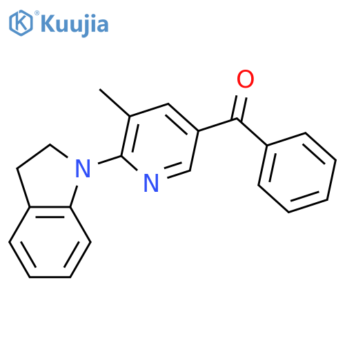 [6-(2,3-Dihydro-indol-1-yl)-5-methyl-pyridin-3-yl]-phenyl-methanone structure