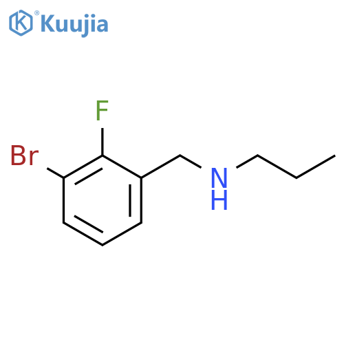 N-[(3-bromo-2-fluorophenyl)methyl]propan-1-amine structure