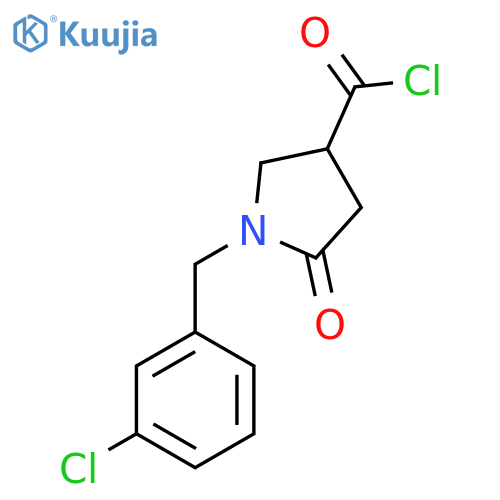 1-[(3-Chlorophenyl)methyl]-5-oxopyrrolidine-3-carbonyl chloride structure