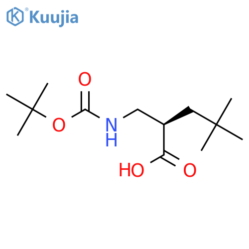 (2R)-4,4-Dimethyl-2-[[(2-methylpropan-2-yl)oxycarbonylamino]methyl]pentanoic acid structure