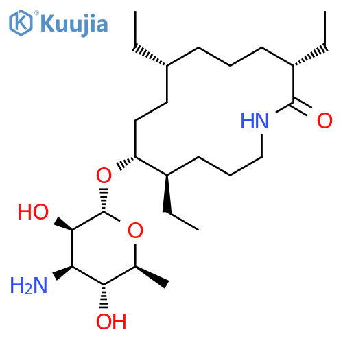 (3S,7R,10R,11R)-10-[(2R,3R,4R,5R,6S)-4-Amino-3,5-dihydroxy-6-methyl-oxan-2-yl]oxy-3,7,11- triethyl-1-azacyclotetradecan- 2-one structure