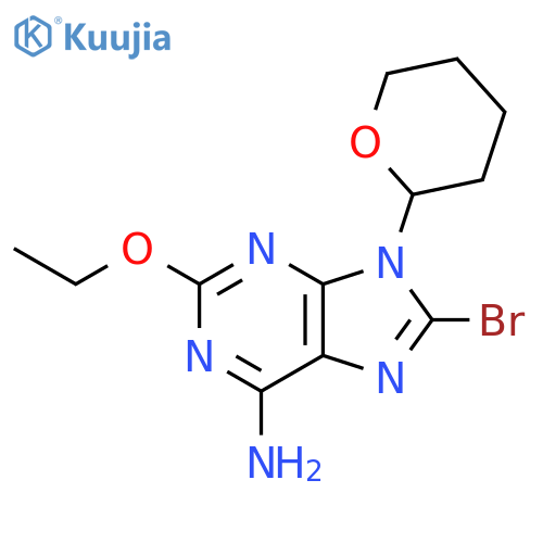 8-Bromo-2-ethoxy-9-(tetrahydro-2H-pyran-2-YL)-9H-purin-6-amine structure