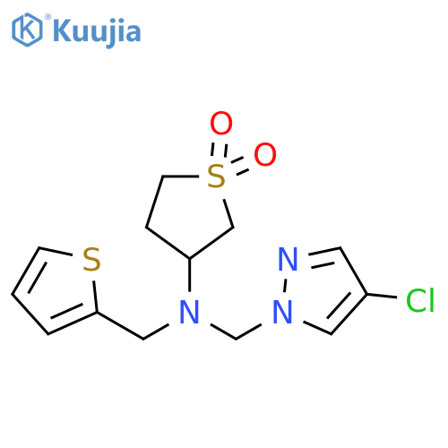 1H-Pyrazole-1-methanamine, 4-chloro-N-(tetrahydro-1,1-dioxido-3-thienyl)-N-(2-thienylmethyl)- structure