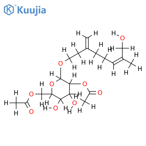 9-hydroxy-gamma-geraniol-1-O-(2,6-diacetyl-beta-D-glucopyranoside) structure