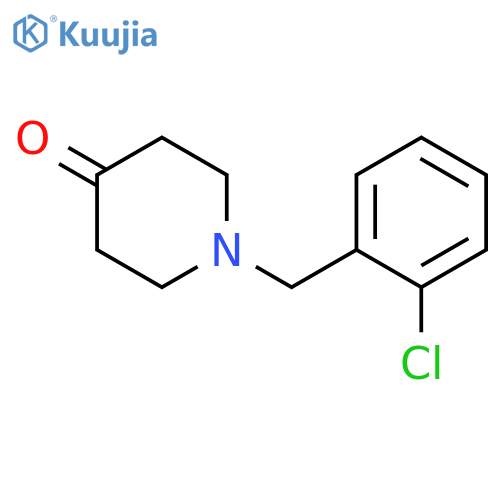 1-(2-chlorophenyl)methylpiperidin-4-one structure