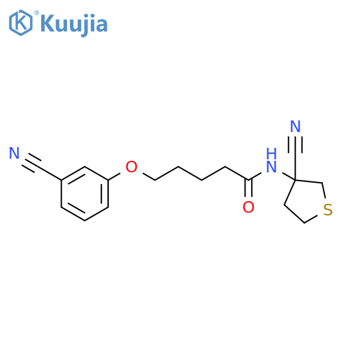 Pentanamide, 5-(3-cyanophenoxy)-N-(3-cyanotetrahydro-3-thienyl)- structure