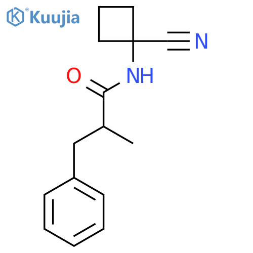 N-(1-cyanocyclobutyl)-2-methyl-3-phenylpropanamide structure