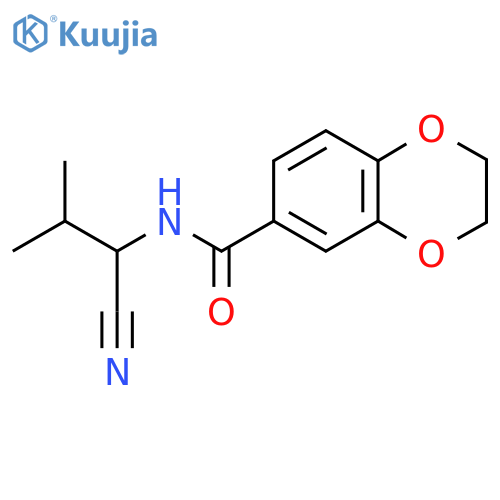 N-(1-cyano-2-methylpropyl)-2,3-dihydro-1,4-benzodioxine-6-carboxamide structure