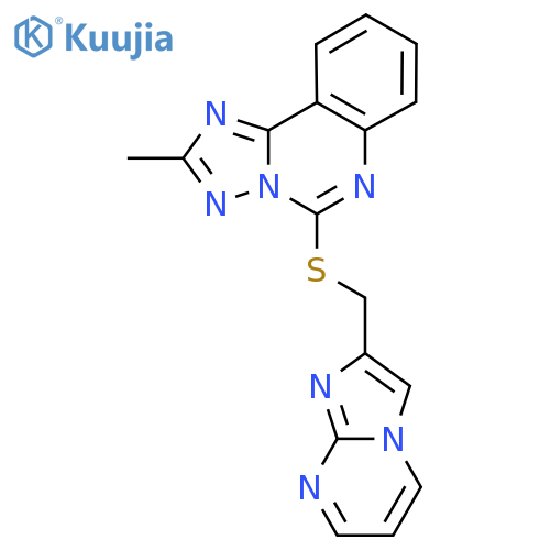 5-(Imidazo[1,2-a]pyrimidin-2-ylmethylthio)-2-methyl-[1,2,4]triazolo[1,5-c]quinazoline structure