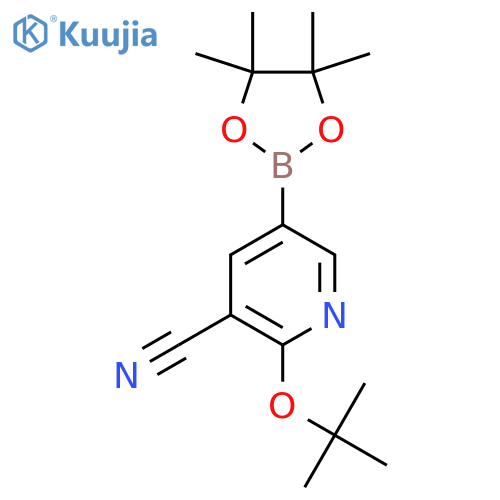 2-Tert-butoxy-5-(4,4,5,5-tetramethyl-1,3,2-dioxaborolan-2-YL)nicotinonitrile structure