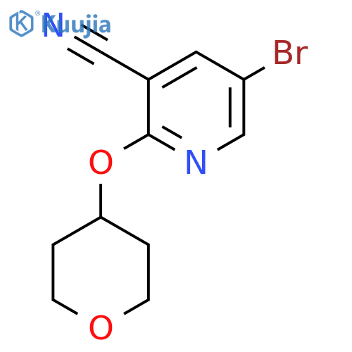 5-Bromo-2-(tetrahydro-2H-pyran-4-yloxy)nicotinonitrile structure
