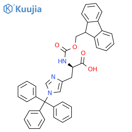 (2R)-2-({[(9H-fluoren-9-yl)methoxy]carbonyl}amino)-3-[1-(triphenylmethyl)-1H-imidazol-4-yl]propanoic acid structure