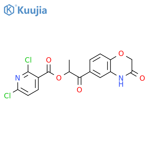 1-oxo-1-(3-oxo-3,4-dihydro-2H-1,4-benzoxazin-6-yl)propan-2-yl 2,6-dichloropyridine-3-carboxylate structure
