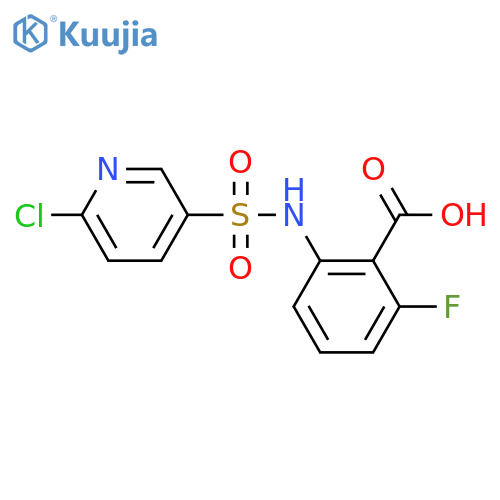 2-(6-Chloropyridine-3-sulfonamido)-6-fluorobenzoic acid structure