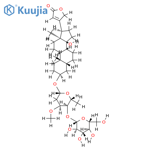 3beta-(O4-beta-D-glucopyranosyl-O3-methyl-beta-D-ribo-2,6-dideoxy-hexopyranosyloxy)-14-hydroxy-5beta,14beta-card-20(22)-enolide structure