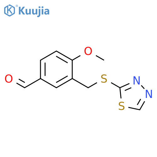 4-methoxy-3-(1,3,4-thiadiazol-2-ylsulfanyl)methylbenzaldehyde structure