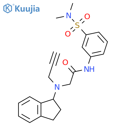 2-[(2,3-dihydro-1H-inden-1-yl)(prop-2-yn-1-yl)amino]-N-[3-(dimethylsulfamoyl)phenyl]acetamide structure