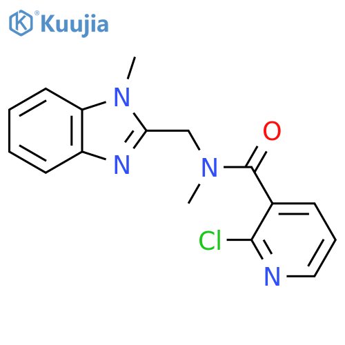 2-chloro-N-methyl-N-[(1-methyl-1H-1,3-benzodiazol-2-yl)methyl]pyridine-3-carboxamide structure