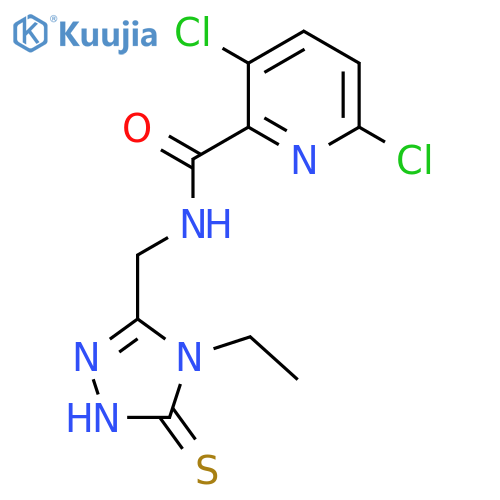 3,6-dichloro-N-(4-ethyl-5-sulfanyl-4H-1,2,4-triazol-3-yl)methylpyridine-2-carboxamide structure