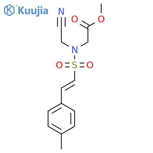 methyl 2-[cyanomethyl-[(E)-2-(4-methylphenyl)ethenyl]sulfonylamino]acetate structure