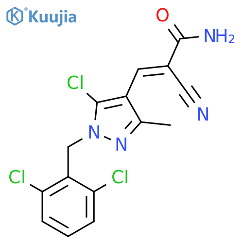 3-{5-chloro-1-[(2,6-dichlorophenyl)methyl]-3-methyl-1H-pyrazol-4-yl}-2-cyanoprop-2-enamide structure