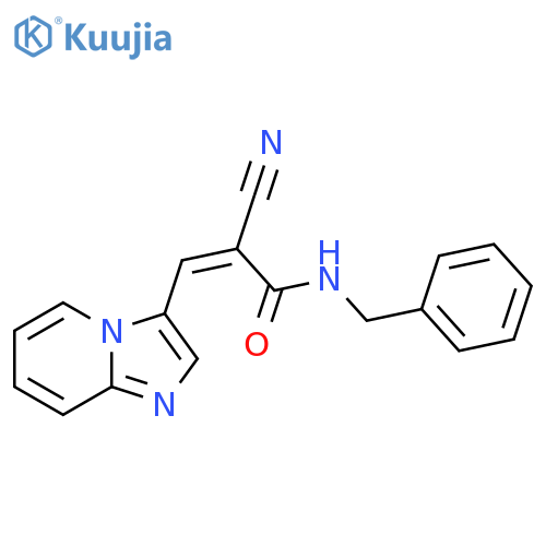 N-benzyl-2-cyano-3-{imidazo1,2-apyridin-3-yl}prop-2-enamide structure