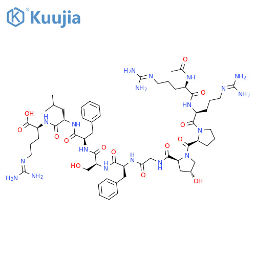 L-Arginine,N2-[N-[N-[N-[N-[N-[1-[1-[N2-(N2-acetyl-D-arginyl)-L-arginyl]-L-prolyl]-trans-4-hydroxy-L-prolyl]glycyl]-L-phenylalanyl]-L-seryl]-D-phenylalanyl]-L-leucyl]-(9CI) structure