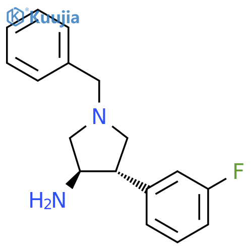 rac-(3R,4S)-1-benzyl-4-(3-fluorophenyl)pyrrolidin-3-amine structure