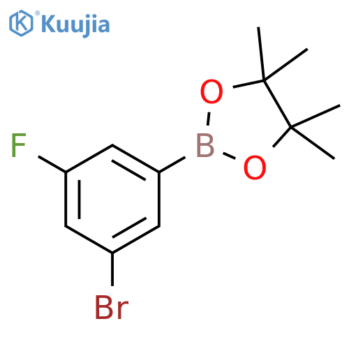 2-(3-bromo-5-fluorophenyl)-4,4,5,5-tetramethyl-1,3,2-dioxaborolane structure