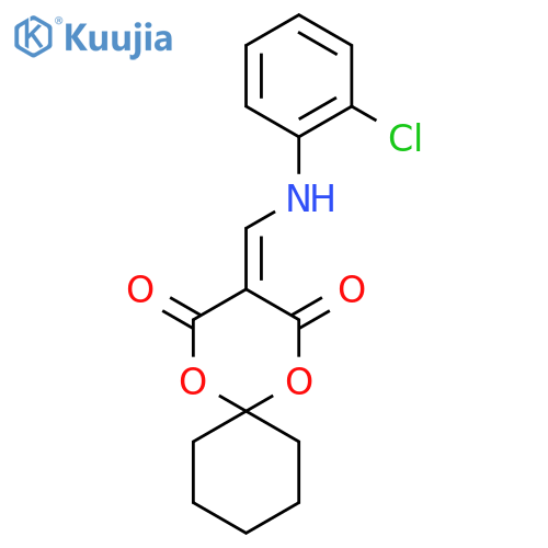 3-{(2-chlorophenyl)aminomethylidene}-1,5-dioxaspiro5.5undecane-2,4-dione structure