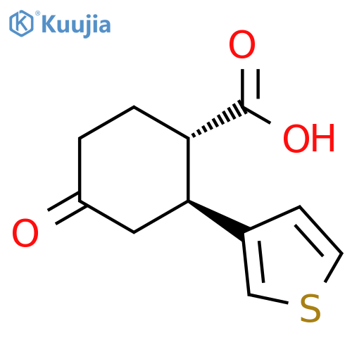 Cyclohexanecarboxylic acid, 4-oxo-2-(3-thienyl)-, (1S,2S)- structure
