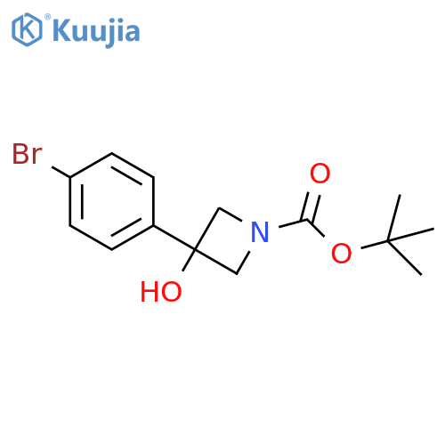 tert-butyl 3-(4-bromophenyl)-3-hydroxy-azetidine-1-carboxylate structure