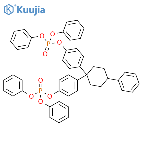 Phosphoric acid, 4-[1-[4-[(diphenoxyphosphinyl)oxy]phenyl]-4-phenylcyclohexyl]phenyl diphenyl ester structure