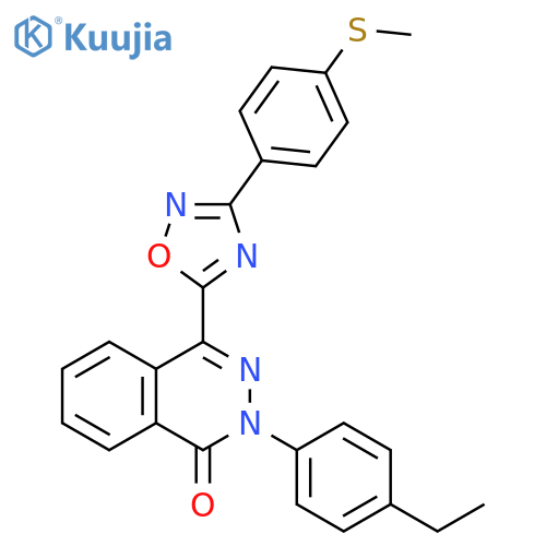 2-(4-ethylphenyl)-4-{3-[4-(methylsulfanyl)phenyl]-1,2,4-oxadiazol-5-yl}-1,2-dihydrophthalazin-1-one structure