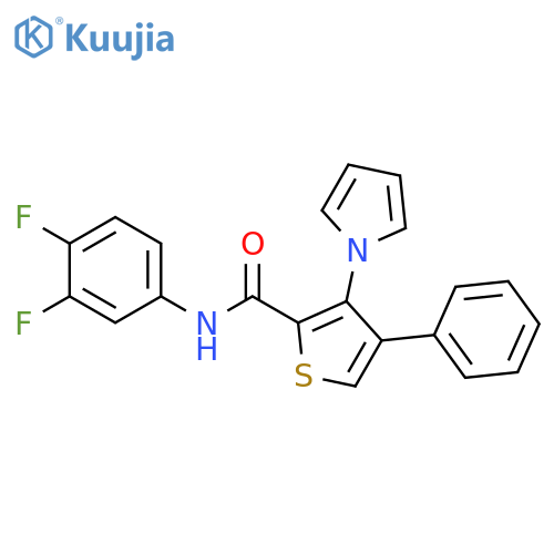 N-(3,4-difluorophenyl)-4-phenyl-3-(1H-pyrrol-1-yl)thiophene-2-carboxamide structure
