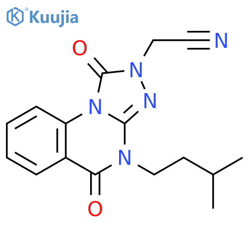 2-[4-(3-methylbutyl)-1,5-dioxo-1H,2H,4H,5H-[1,2,4]triazolo[4,3-a]quinazolin-2-yl]acetonitrile structure