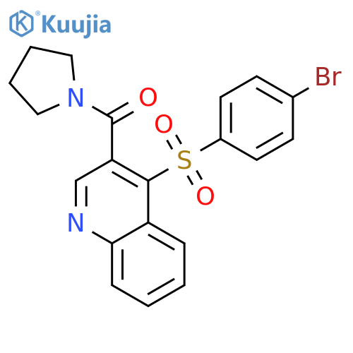 4-(4-bromobenzenesulfonyl)-3-(pyrrolidine-1-carbonyl)quinoline structure