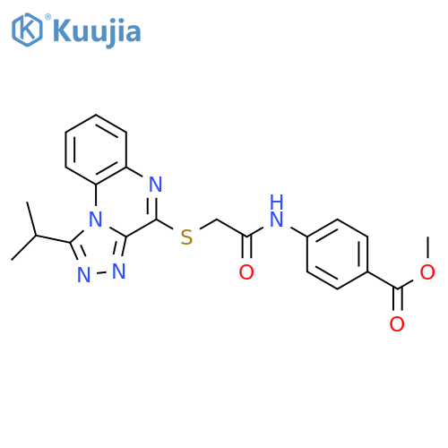 methyl 4-(2-{[1-(propan-2-yl)-[1,2,4]triazolo[4,3-a]quinoxalin-4-yl]sulfanyl}acetamido)benzoate structure