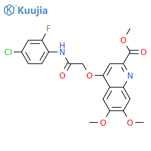 methyl 4-{[(4-chloro-2-fluorophenyl)carbamoyl]methoxy}-6,7-dimethoxyquinoline-2-carboxylate structure