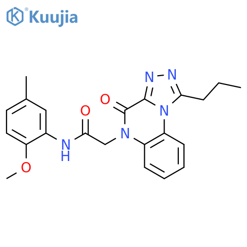N-(2-methoxy-5-methylphenyl)-2-{4-oxo-1-propyl-4H,5H-[1,2,4]triazolo[4,3-a]quinoxalin-5-yl}acetamide structure