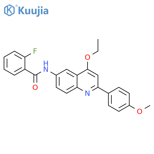 N-[4-ethoxy-2-(4-methoxyphenyl)quinolin-6-yl]-2-fluorobenzamide structure
