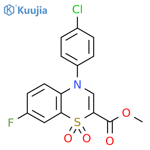 methyl 4-(4-chlorophenyl)-7-fluoro-1,1-dioxo-4H-1lambda6,4-benzothiazine-2-carboxylate structure