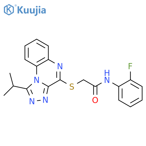 N-(2-fluorophenyl)-2-{[1-(propan-2-yl)-[1,2,4]triazolo[4,3-a]quinoxalin-4-yl]sulfanyl}acetamide structure