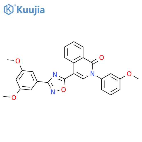 4-[3-(3,5-dimethoxyphenyl)-1,2,4-oxadiazol-5-yl]-2-(3-methoxyphenyl)-1,2-dihydroisoquinolin-1-one structure
