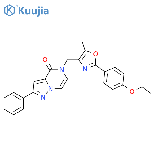 5-{[2-(4-ethoxyphenyl)-5-methyl-1,3-oxazol-4-yl]methyl}-2-phenyl-4H,5H-pyrazolo[1,5-a]pyrazin-4-one structure