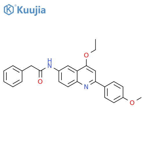 N-[4-ethoxy-2-(4-methoxyphenyl)quinolin-6-yl]-2-phenylacetamide structure