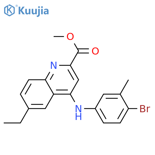 methyl 4-[(4-bromo-3-methylphenyl)amino]-6-ethylquinoline-2-carboxylate structure