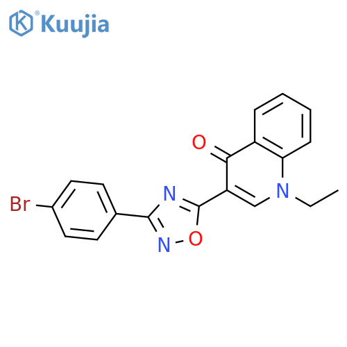 3-[3-(4-bromophenyl)-1,2,4-oxadiazol-5-yl]-1-ethyl-1,4-dihydroquinolin-4-one structure